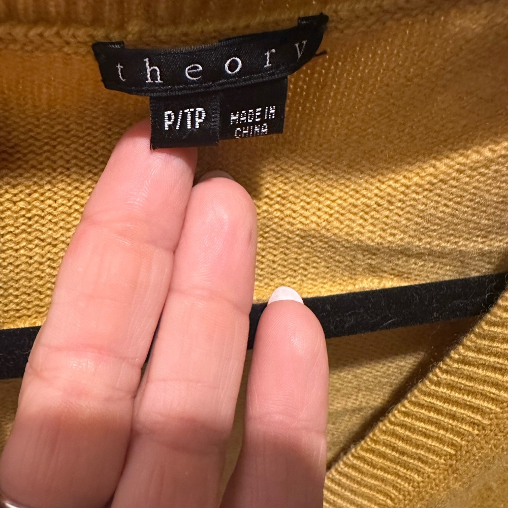 Theory Mustard Yellow Women's Cardigan - Picture 2 of 15